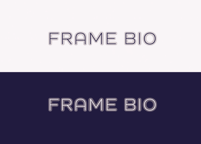 Light and dark variations of Frame Bio logotype